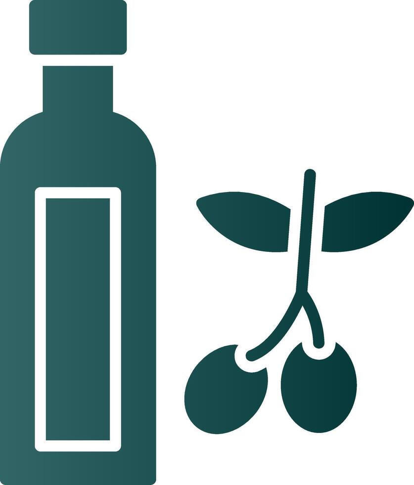 olive pétrole glyphe pente icône vecteur