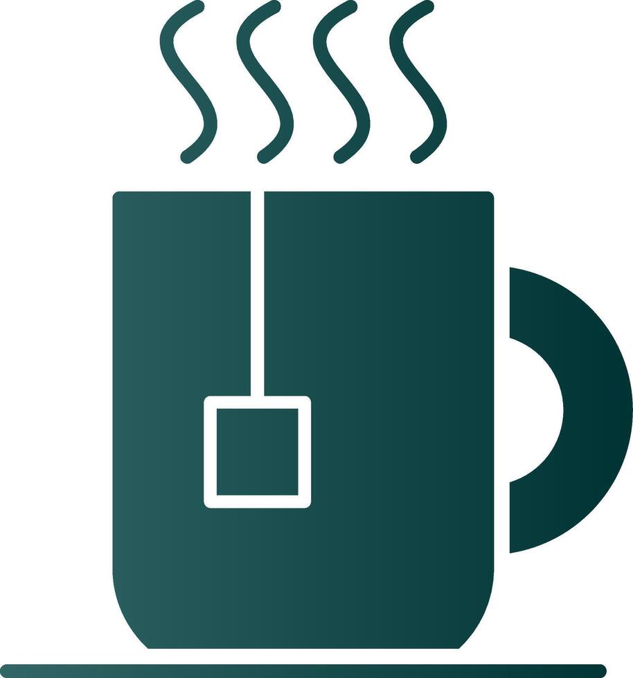 icône de dégradé de glyphe de tasse de thé vecteur