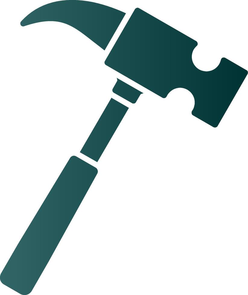 icône de dégradé de glyphe de marteau vecteur