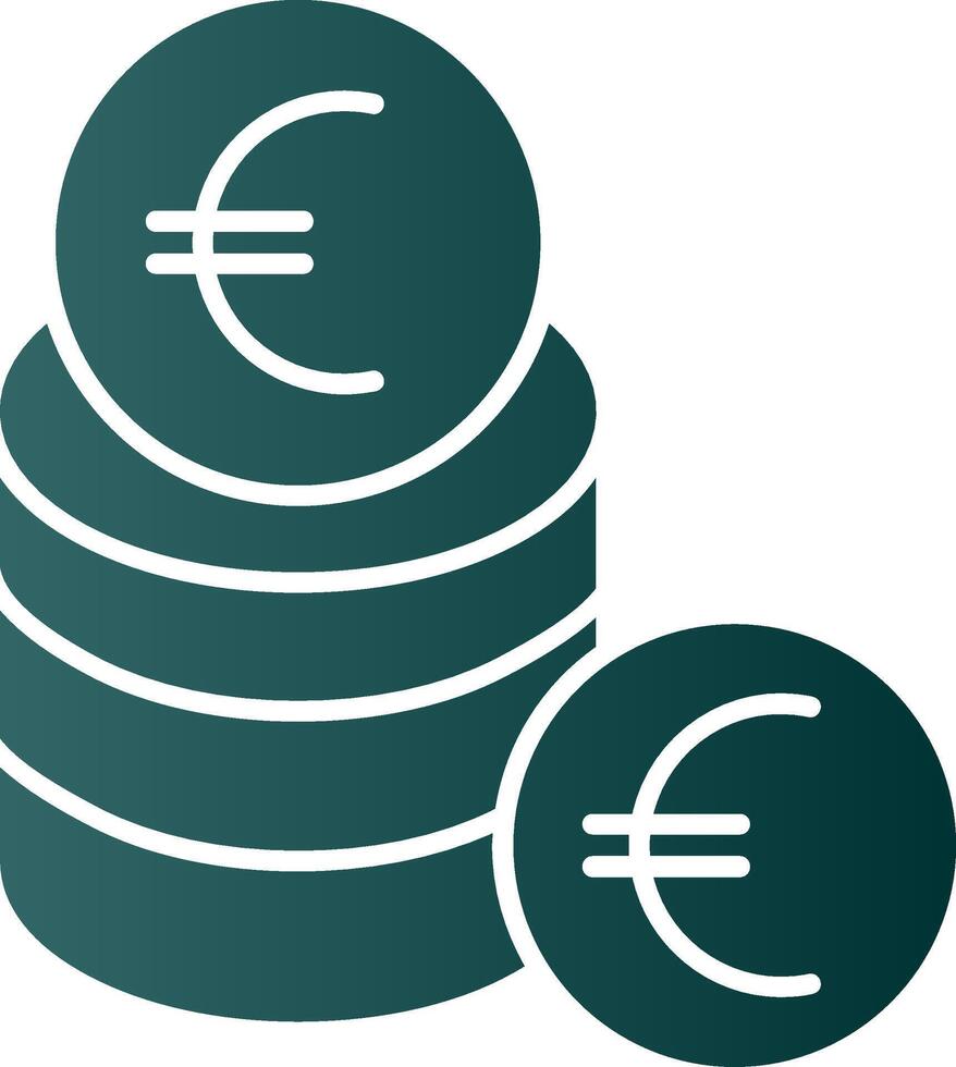 icône de dégradé de glyphe euro vecteur