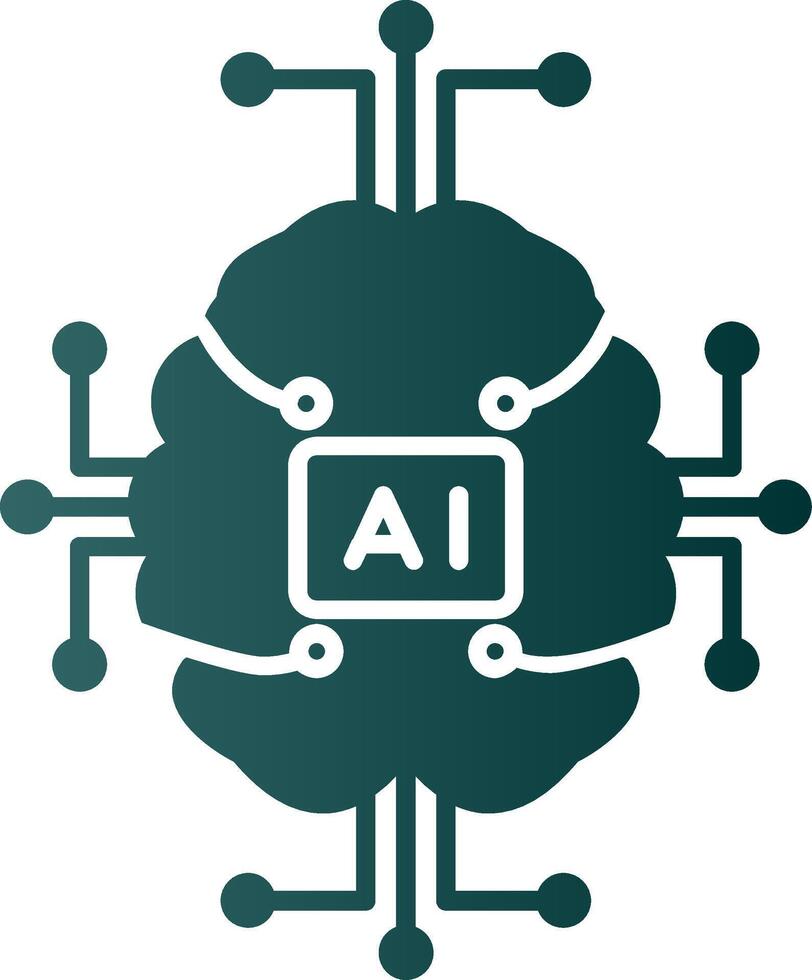 artificiel intelligence glyphe pente icône vecteur