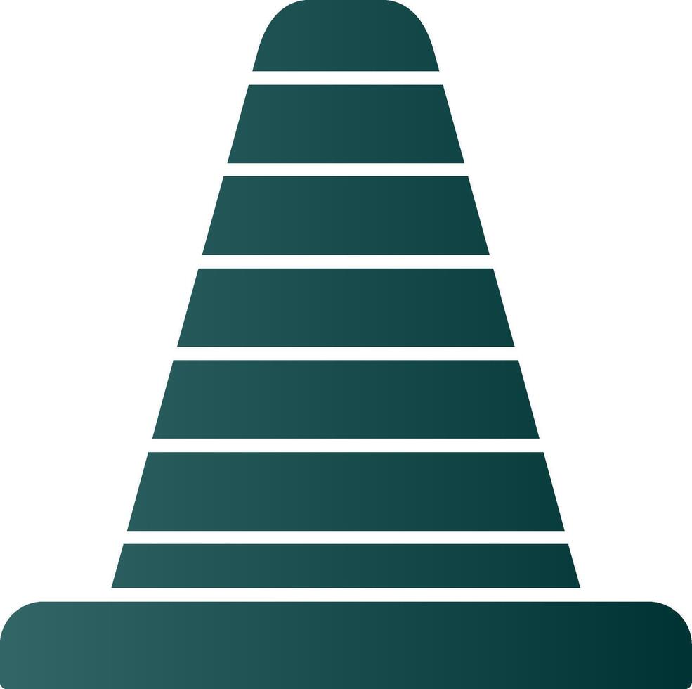 icône de dégradé de glyphe de cône de signalisation vecteur