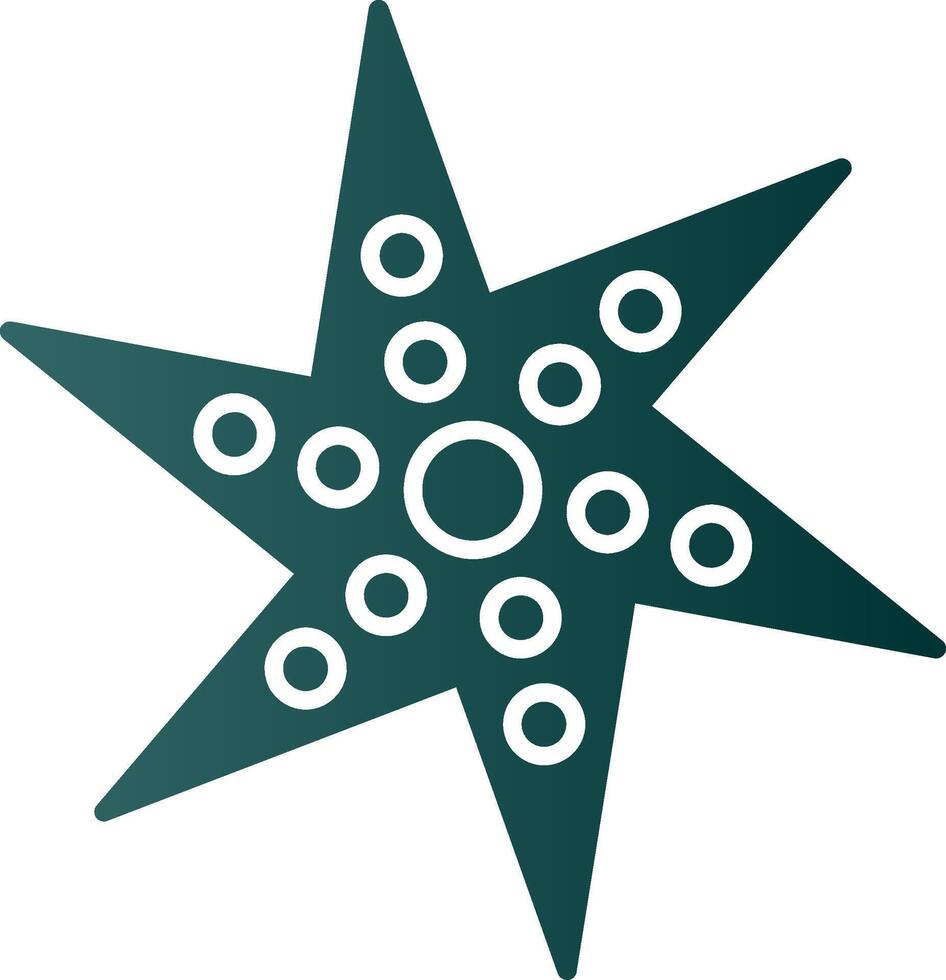 icône de dégradé de glyphe étoile de mer vecteur