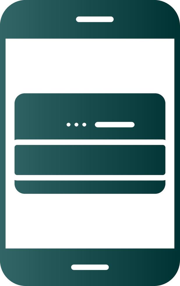 icône de dégradé de glyphe de banque mobile vecteur