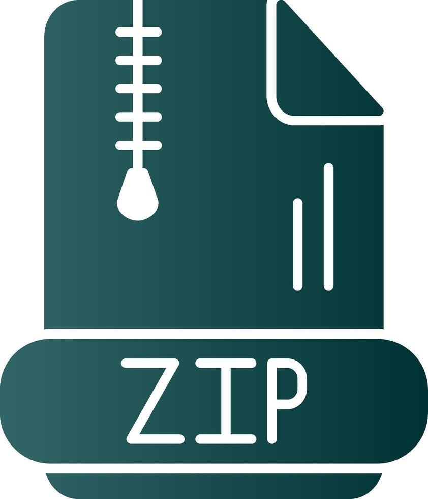 icône de dégradé de glyphe zip vecteur