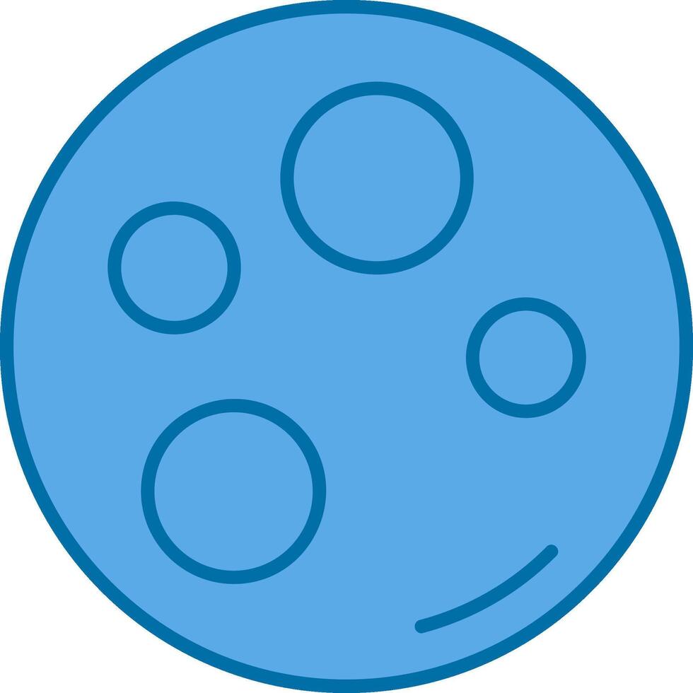 lune bleu ligne rempli icône vecteur