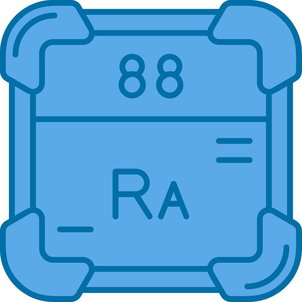 radium bleu ligne rempli icône vecteur