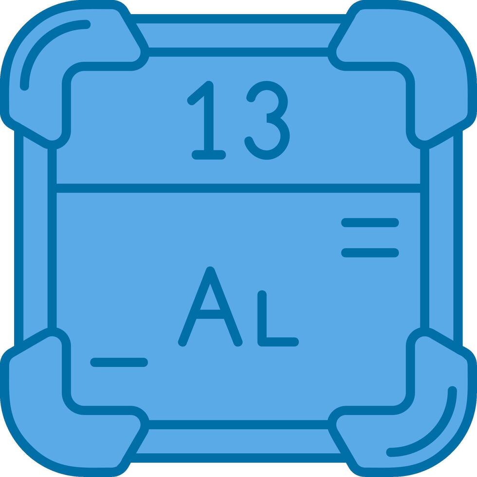 aluminium bleu ligne rempli icône vecteur