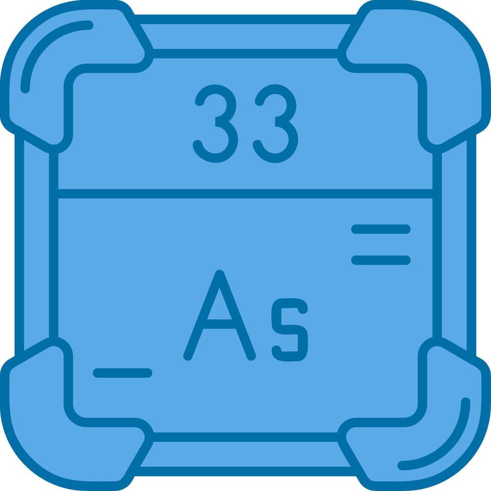 arsenic bleu ligne rempli icône vecteur