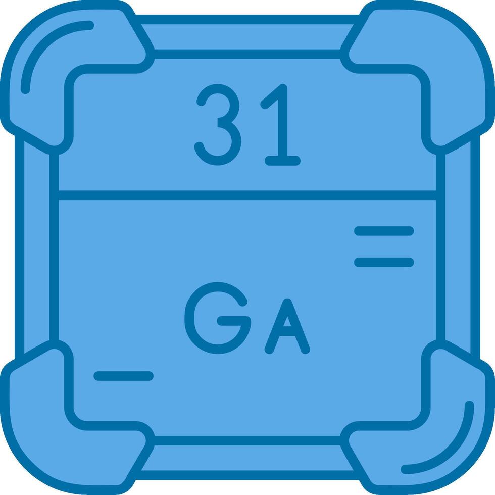 gallium bleu ligne rempli icône vecteur
