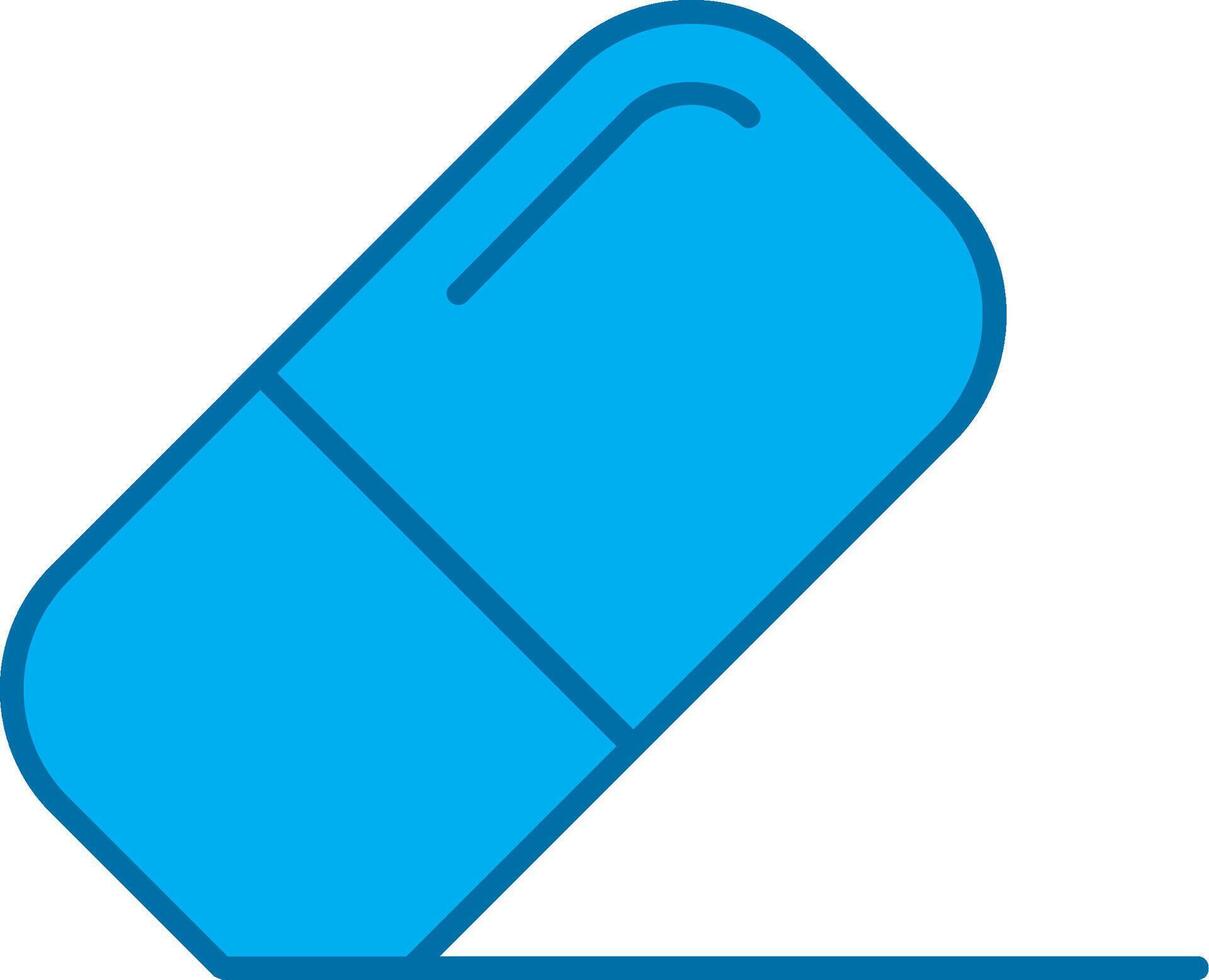 caoutchouc bleu ligne rempli icône vecteur
