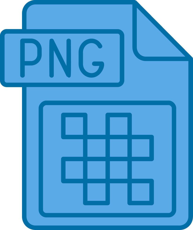 png fichier format bleu ligne rempli icône vecteur