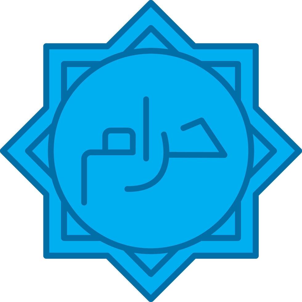 haram bleu ligne rempli icône vecteur