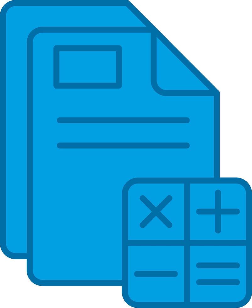 comptabilité bleu ligne rempli icône vecteur