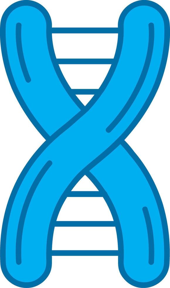 ADN bleu ligne rempli icône vecteur
