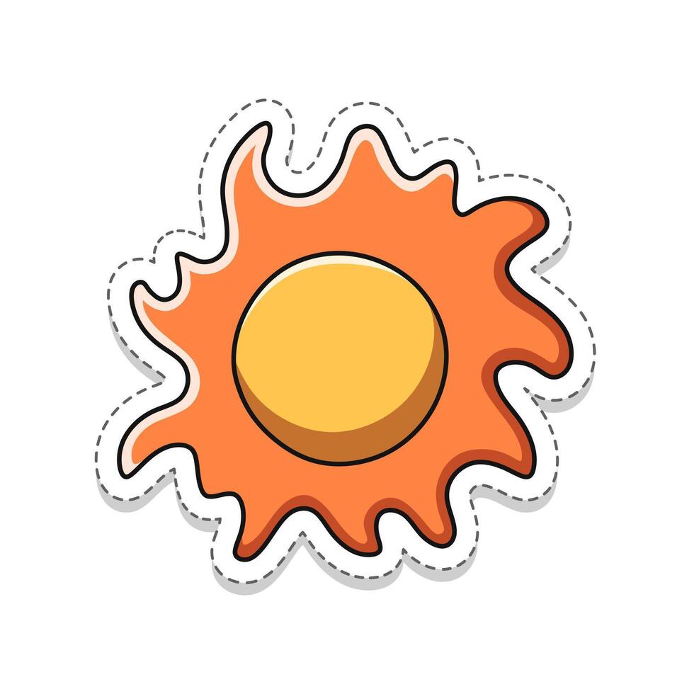 gratuit vecteur autocollant illustration de une mignonne Soleil