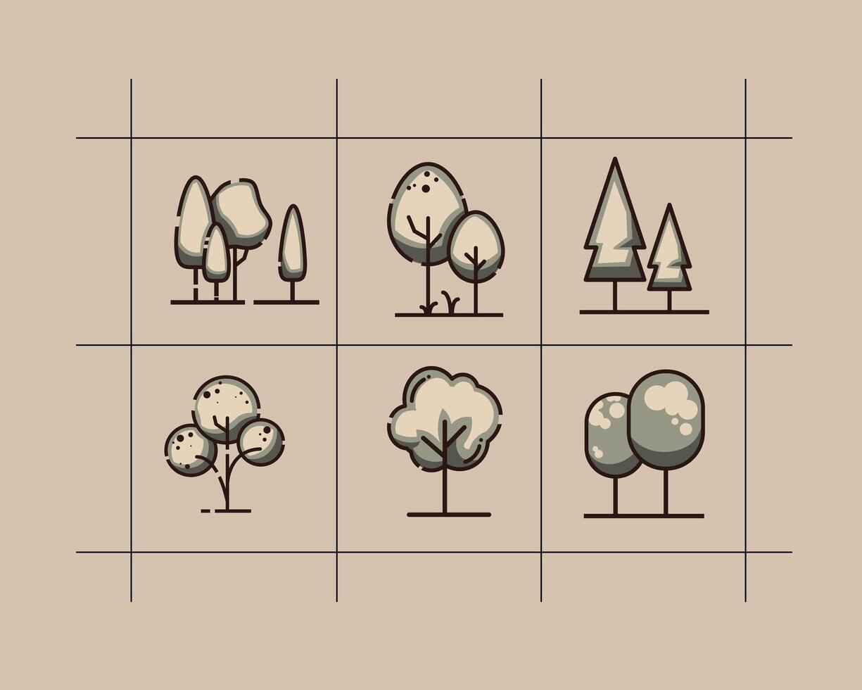 arbre icône atout graphique vecteur