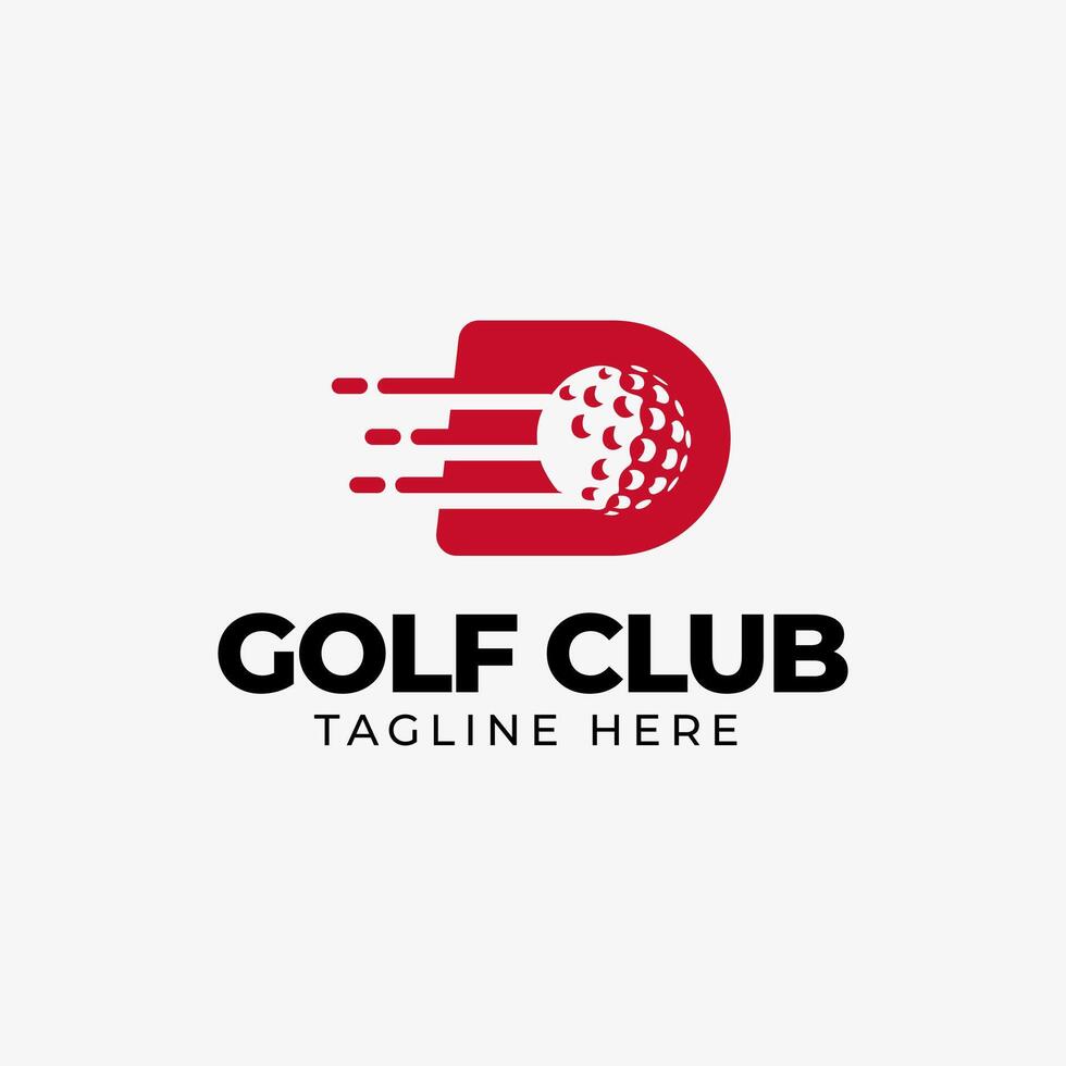 le golf sport logo. lettre ré pour le golf logo conception vecteur modèle