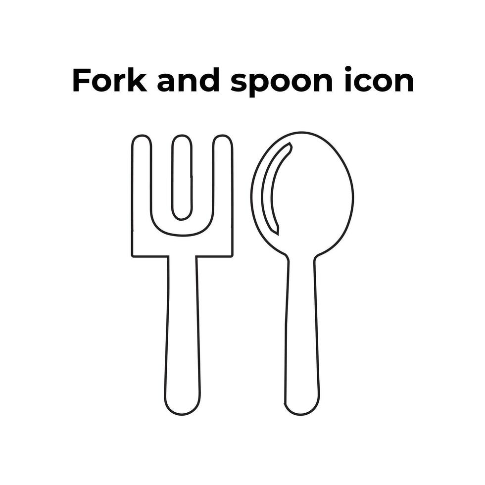 une vecteur ensemble de une fourchette et cuillère icône sur une blanc Contexte