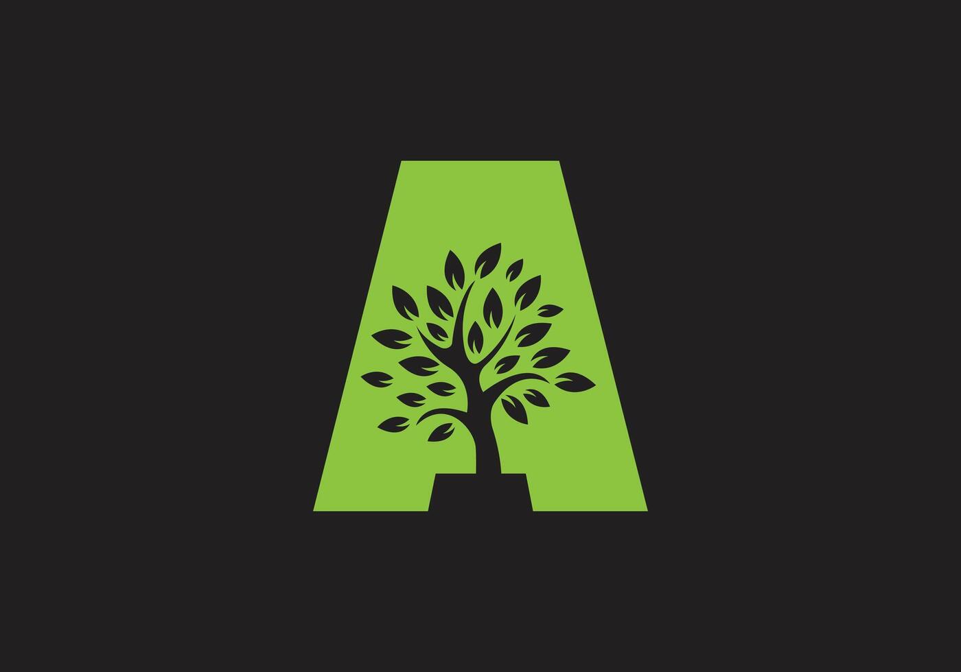 lettre une et arbre logo vecteur