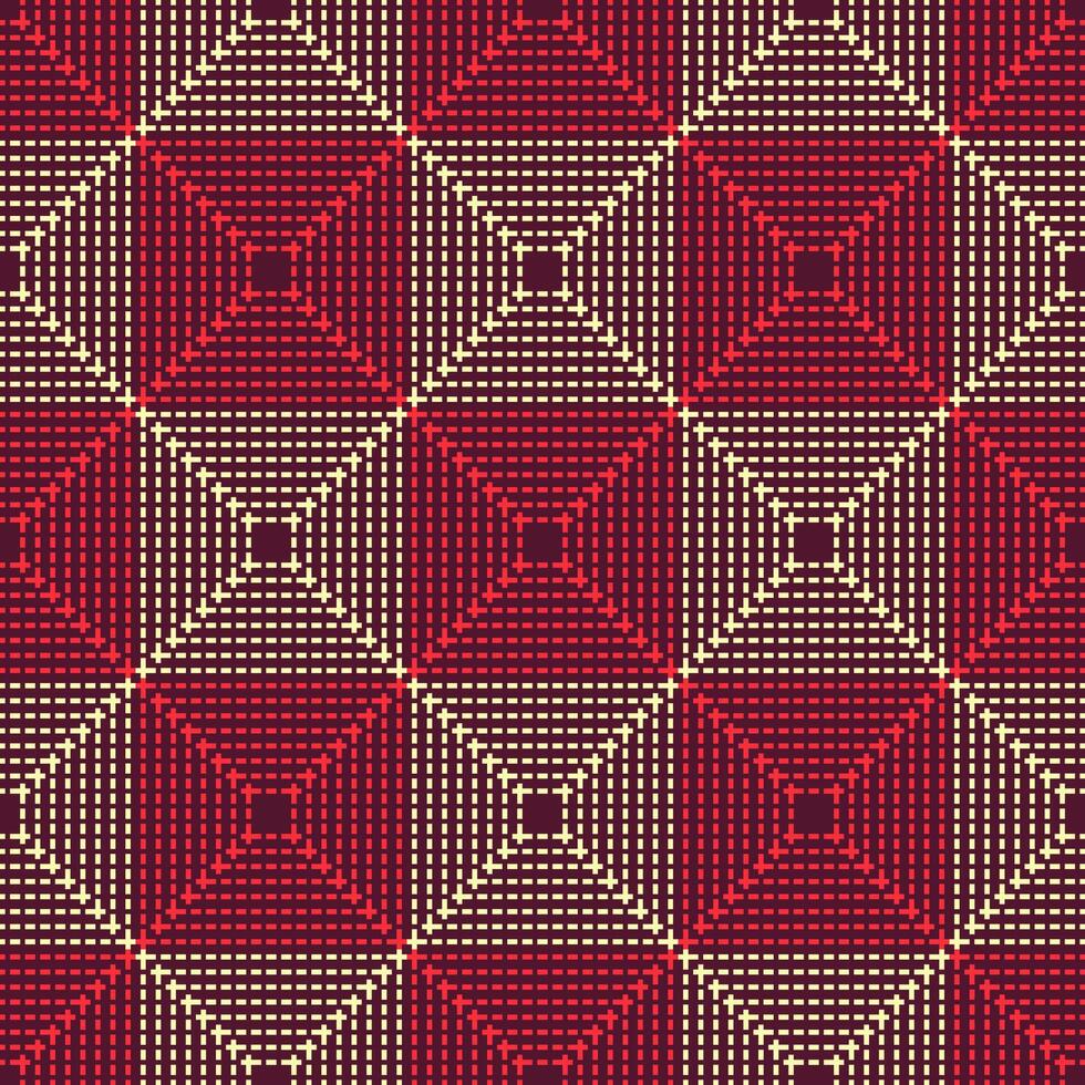 traditionnel thaïlandais à carreaux point modèle sur cramoisi rouge Contexte. vecteur sans couture modèle conception pour tissu, tuile, tapis, broderie, emballage, fond d'écran, et Contexte