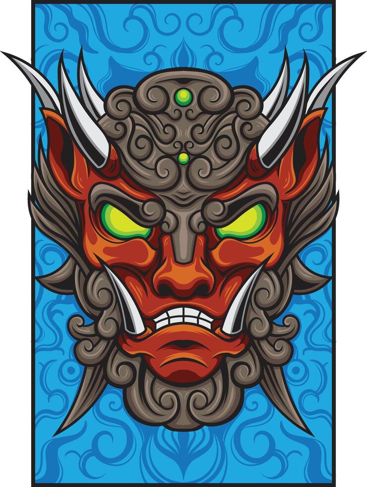 vecteur illustration de Japonais Gardien chien komainu