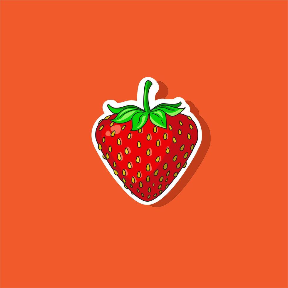 vecteur illustration de fraise autocollant