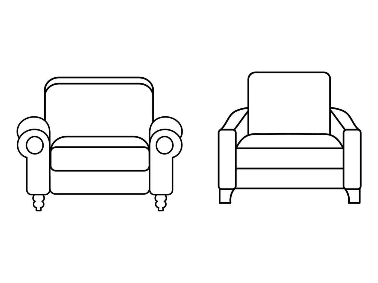 moderne meubles fauteuil maison, continu ligne dessin exécutif Bureau chaise concept, canapé chaise vecteur illustration