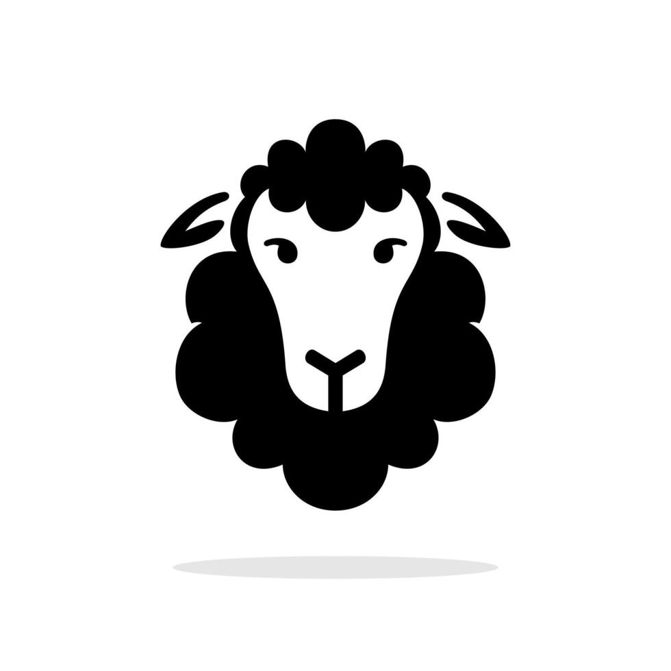 silhouette style logo avec mouton personnage vecteur