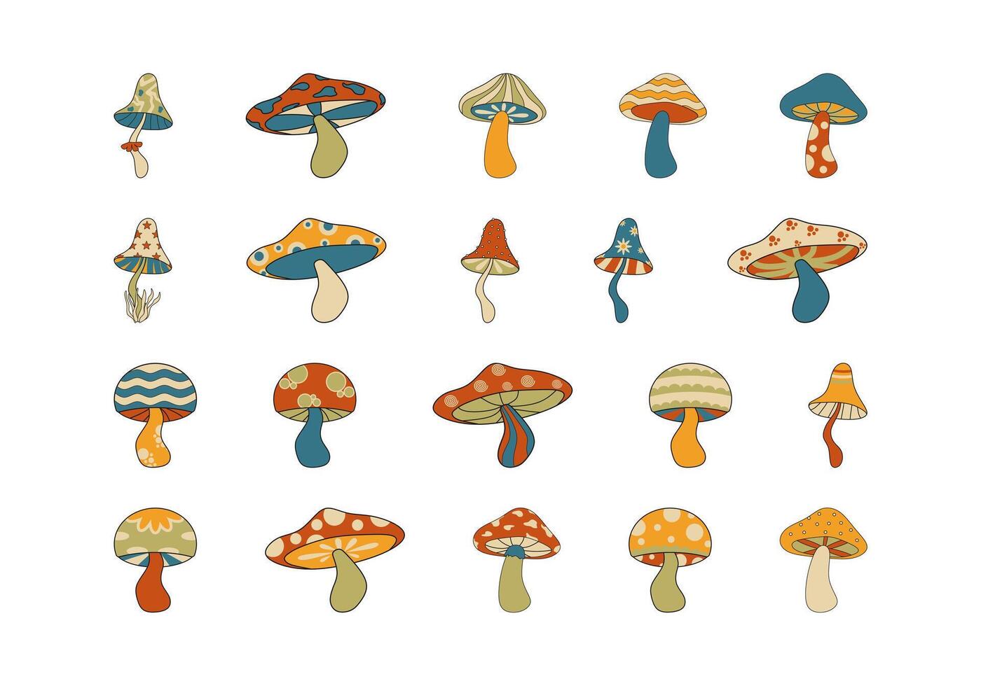 sensationnel champignon illustration élément ensemble vecteur