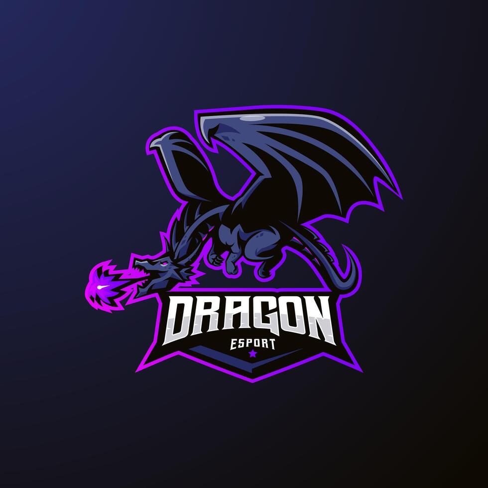 dragon esports logo conception vecteur