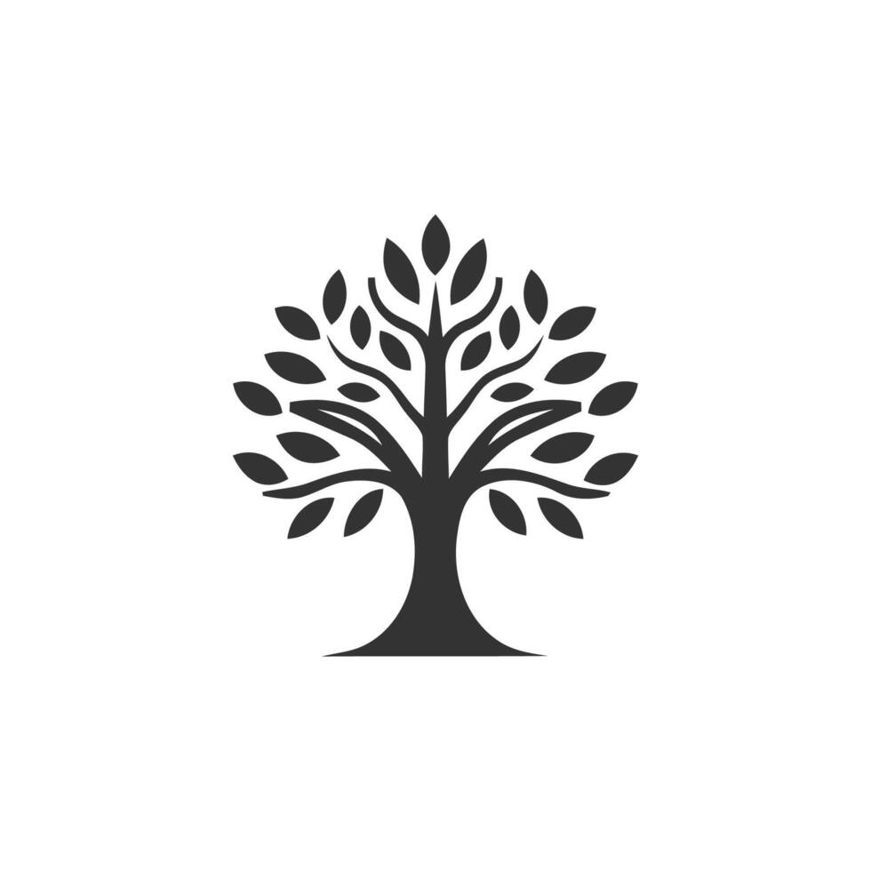 ai généré abstrait arbre de la vie logo. biologique la nature symbole. arbre branche avec feuille signe. Naturel plante conception élément emblème. vecteur illustration.