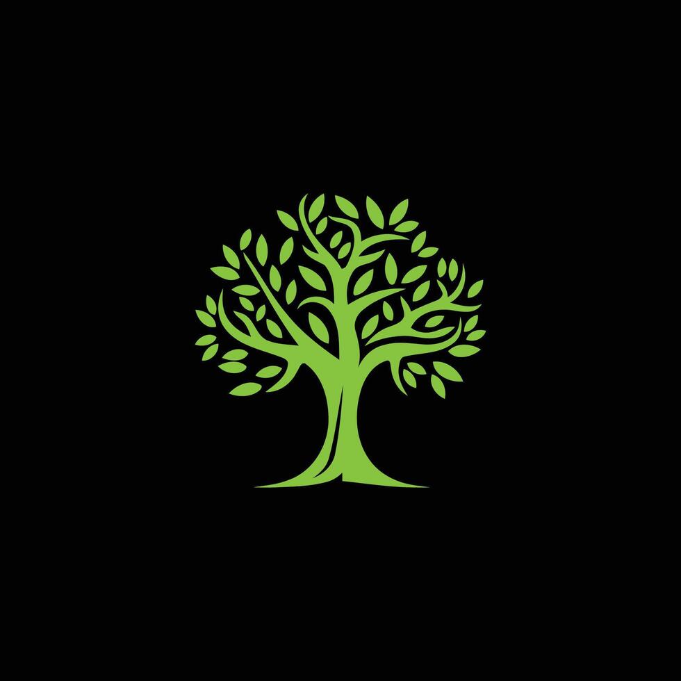 ai généré abstrait arbre de la vie logo. biologique la nature symbole. arbre branche avec feuille signe. Naturel plante conception élément emblème. vecteur illustration.