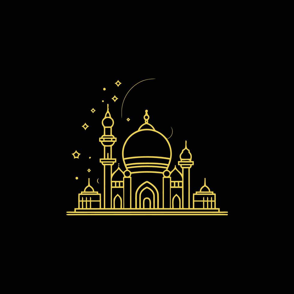 ai généré mosquée logo conception avec islamique Créatif concept vecteur