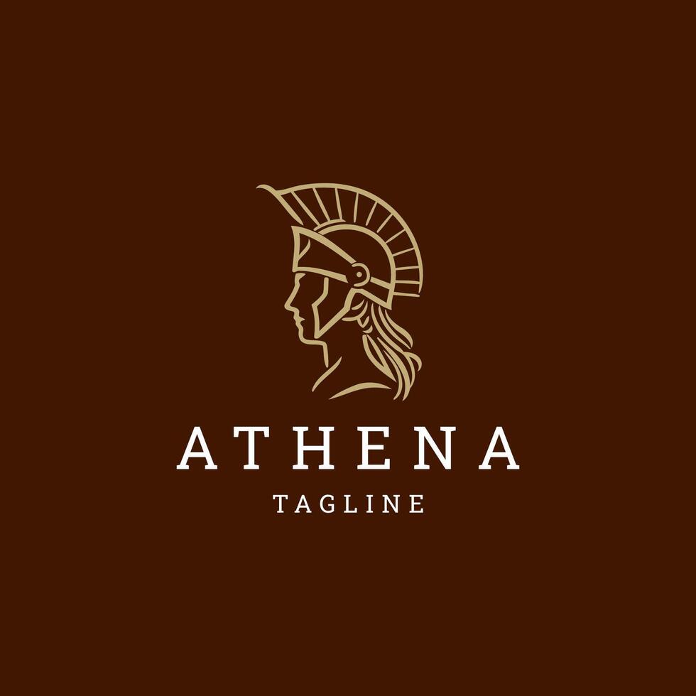 ai généré Athéna ligne art logo icône conception modèle vecteur