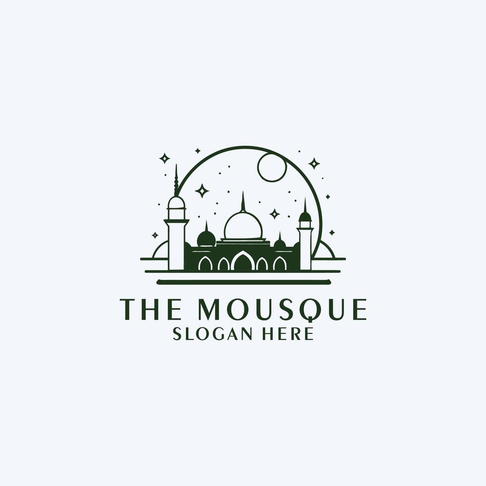 ai généré mosquée logo conception avec islamique Créatif concept vecteur