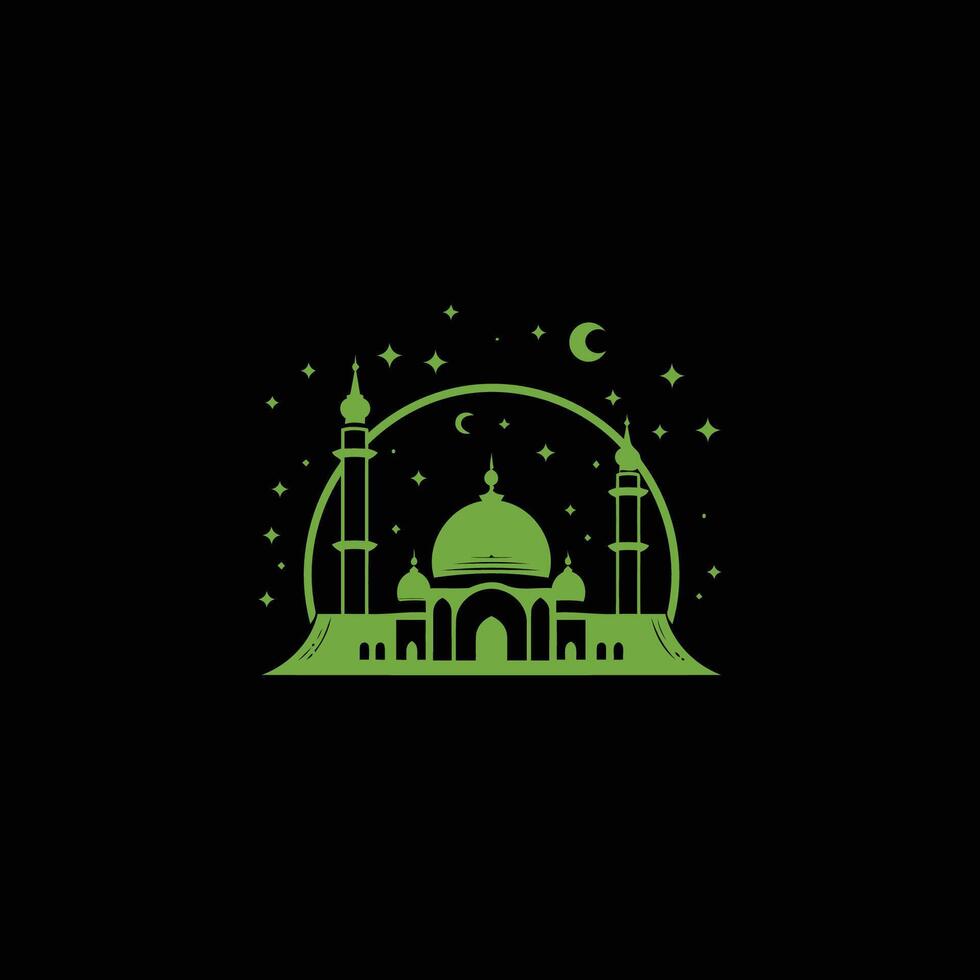 ai généré mosquée logo conception avec islamique Créatif concept vecteur