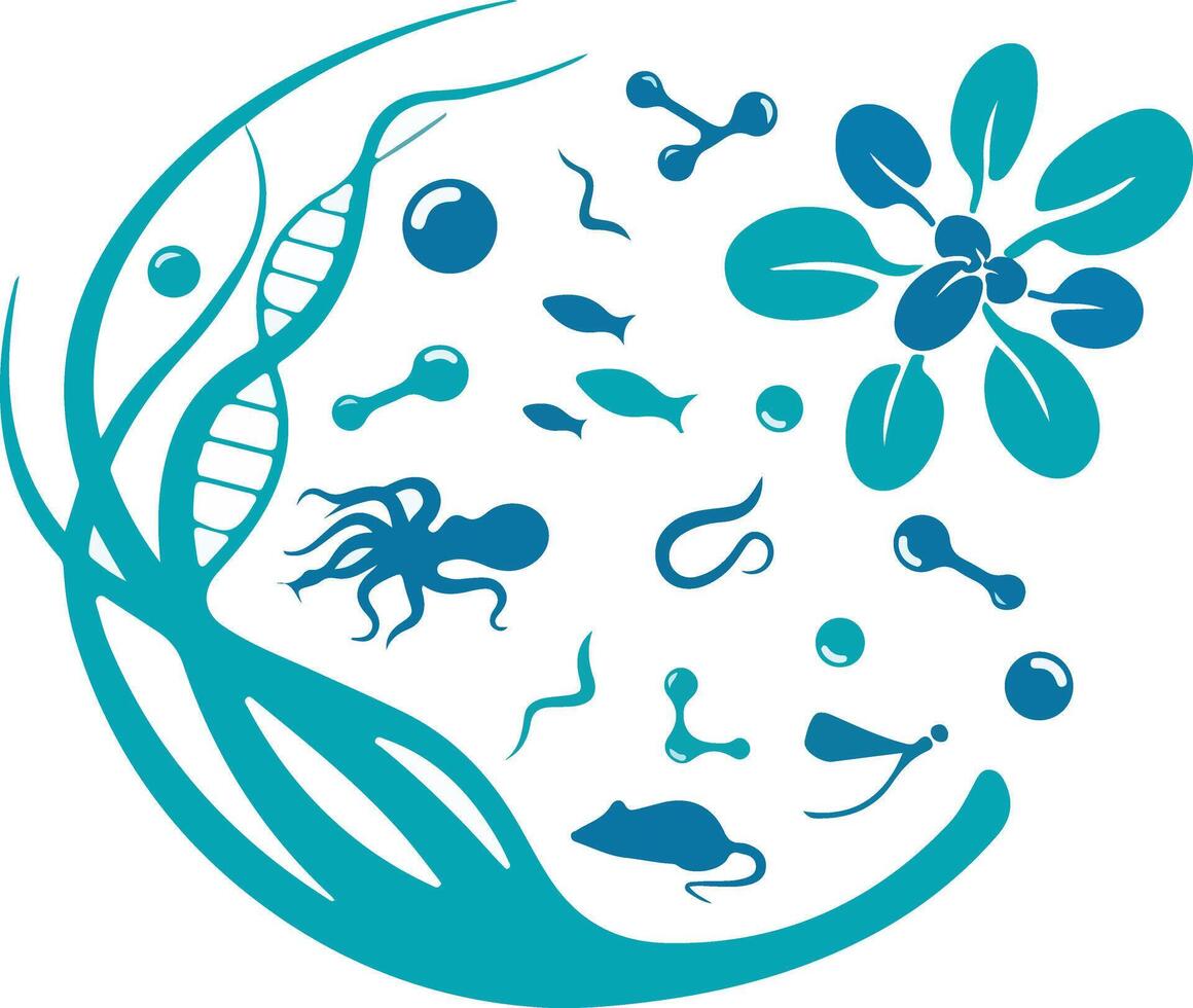 puissant logo pour le la biologie vecteur