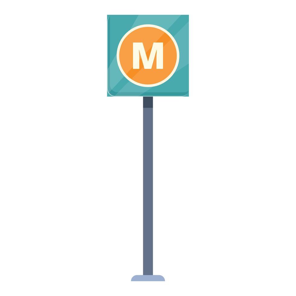 métro station signe icône dessin animé vecteur. rue ville vecteur