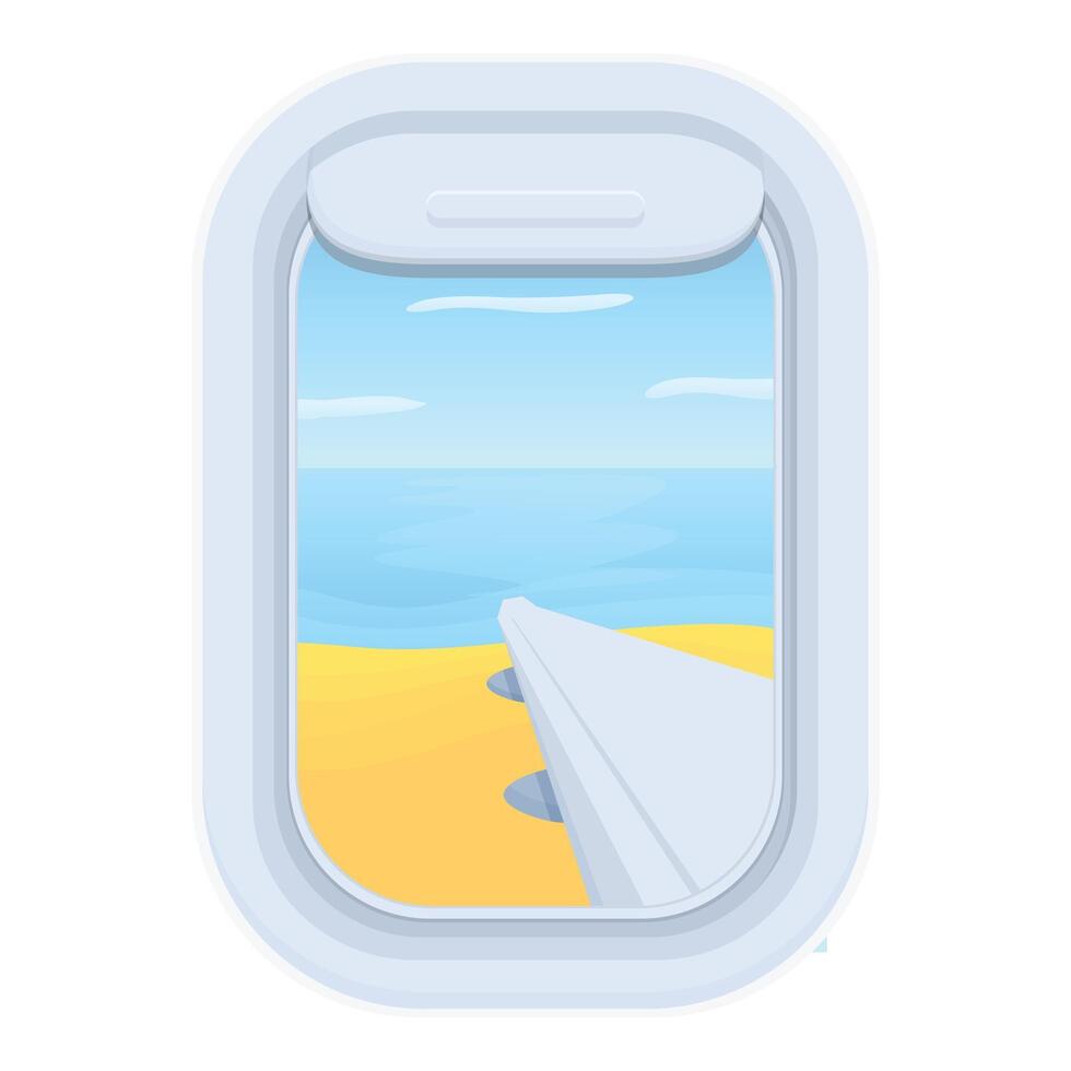 le sable plage avion icône dessin animé vecteur. air Voyage vecteur