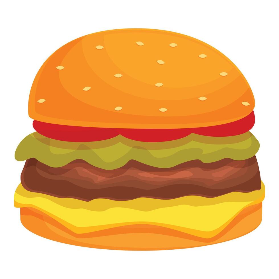 Burger nourriture icône dessin animé vecteur. graisse tranche chignon vecteur