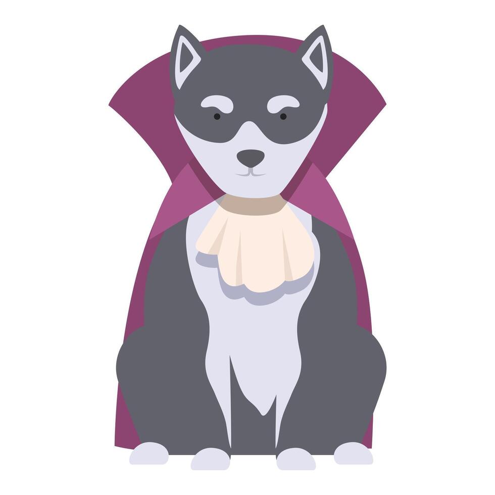 mignonne chiot vampire icône dessin animé vecteur. mascotte animal de compagnie vecteur