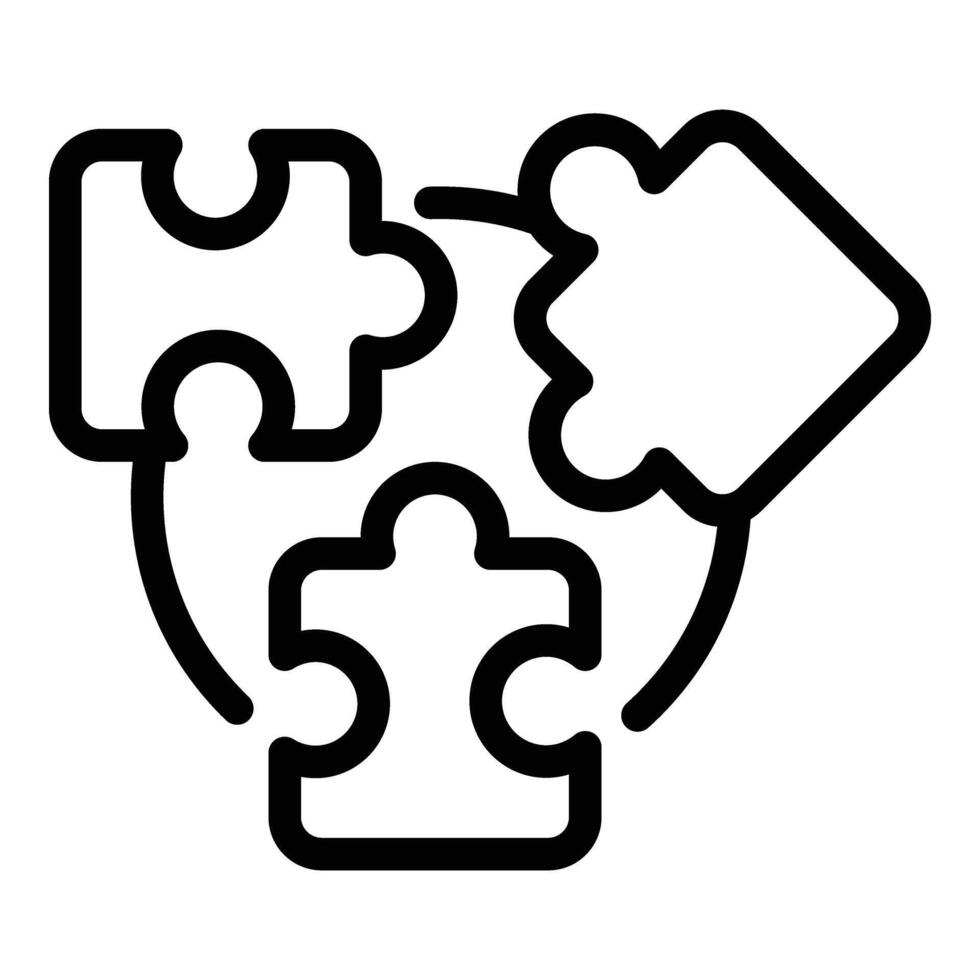 puzzle coeur confiance icône contour vecteur. code entreprise vecteur