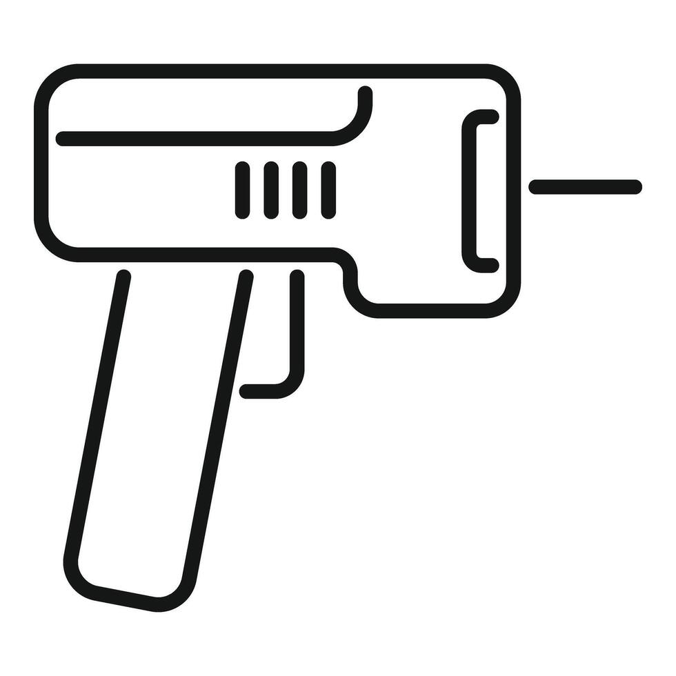 analyse laser manipuler icône contour vecteur. Payer billet étiquette vecteur