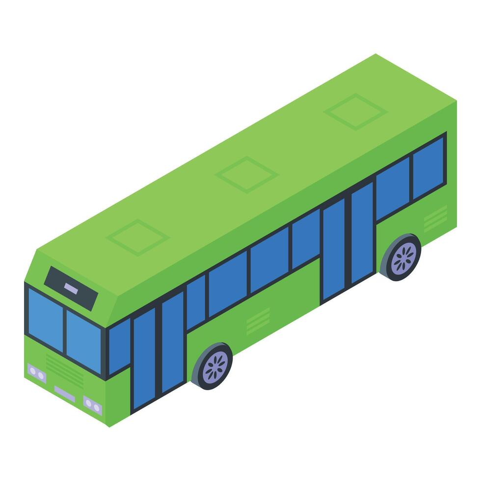 hydrogène énergie autobus icône isométrique vecteur. processus voiture plante vecteur