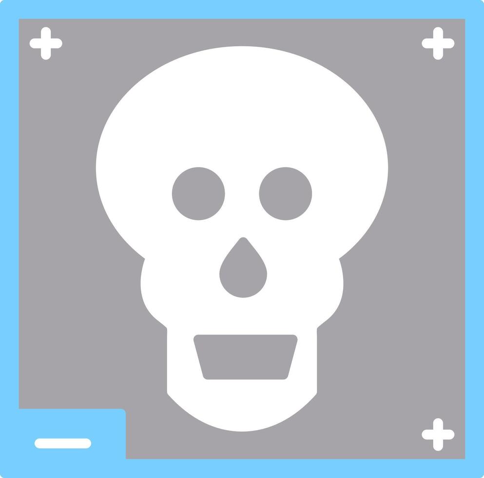 crâne X - rayon plat lumière icône vecteur