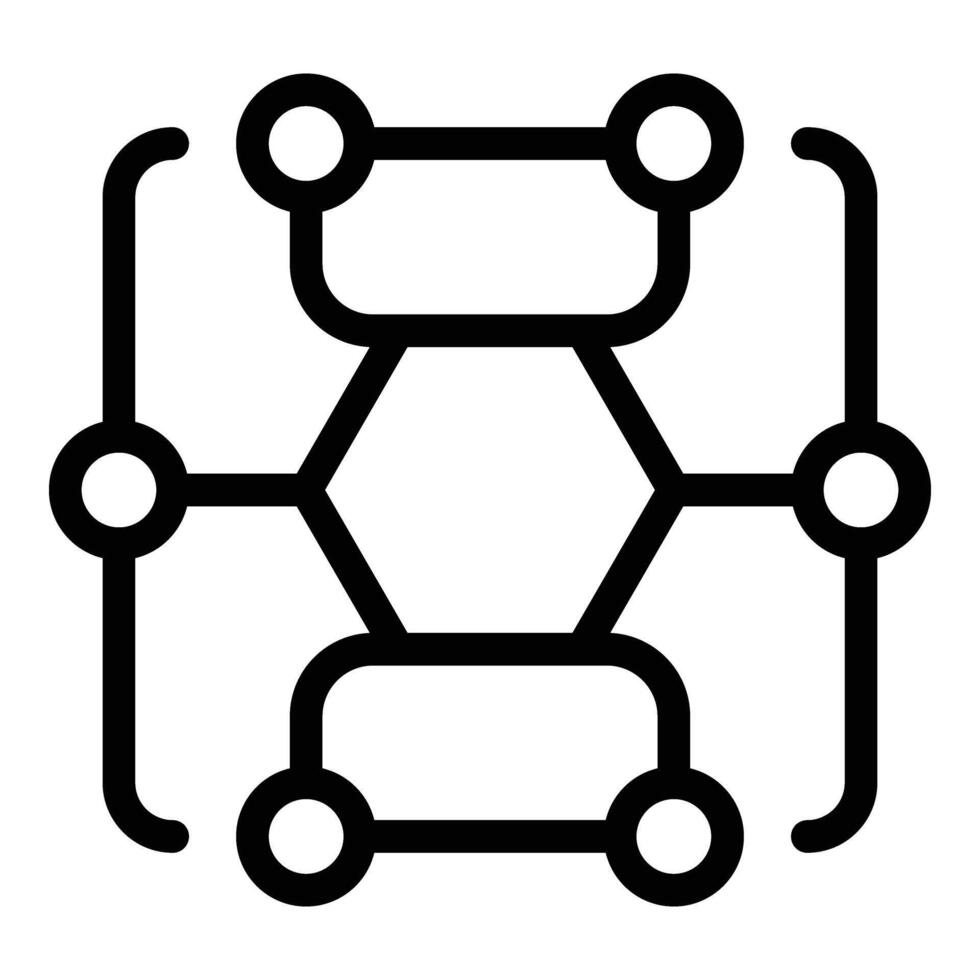 chimie formule icône contour vecteur. professionnel recherche laboratoire vecteur