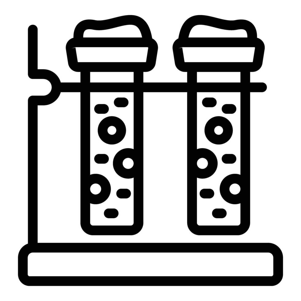 chimie tester tubes icône contour vecteur. Dame expert vecteur