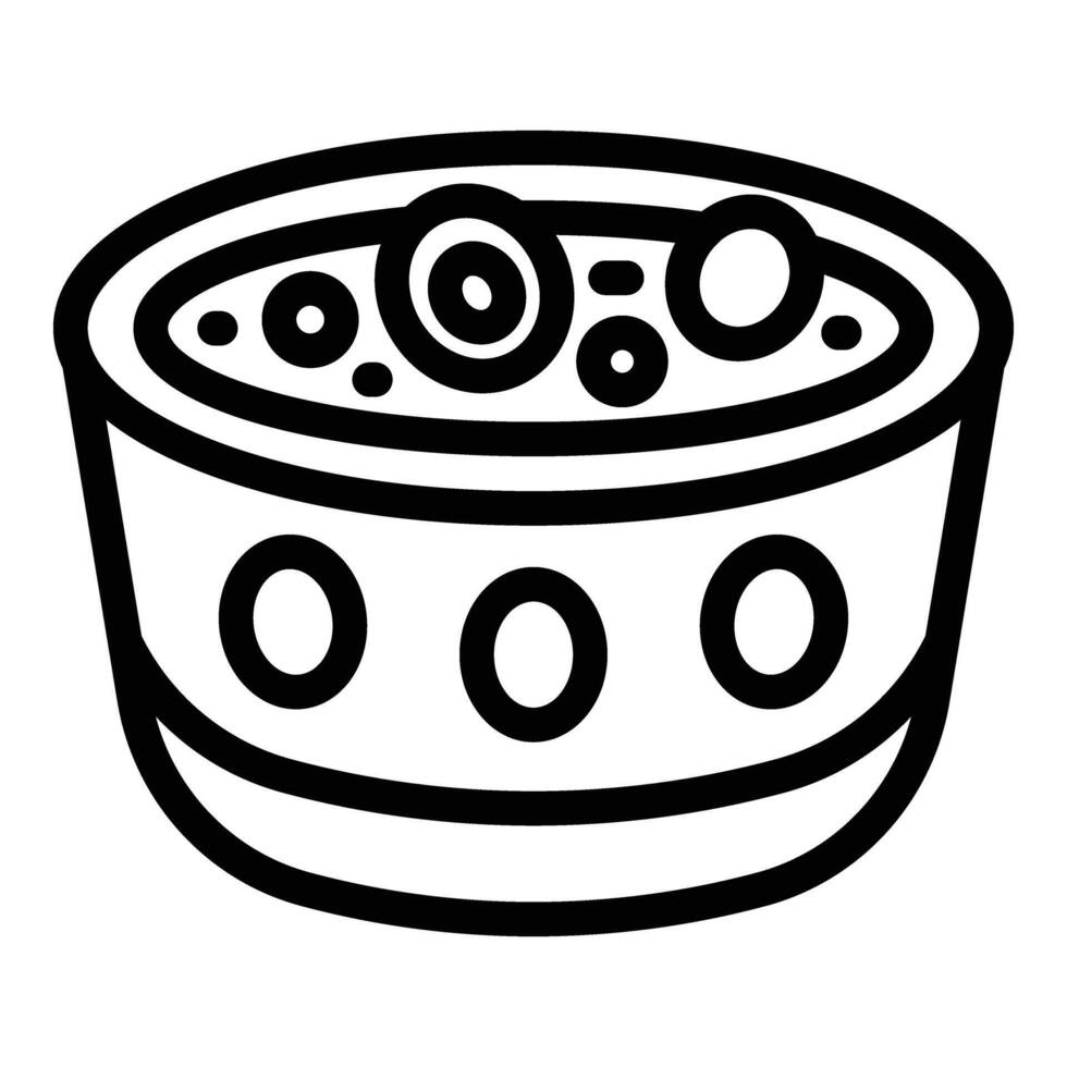 légume soupe icône contour vecteur. bol nourriture vecteur