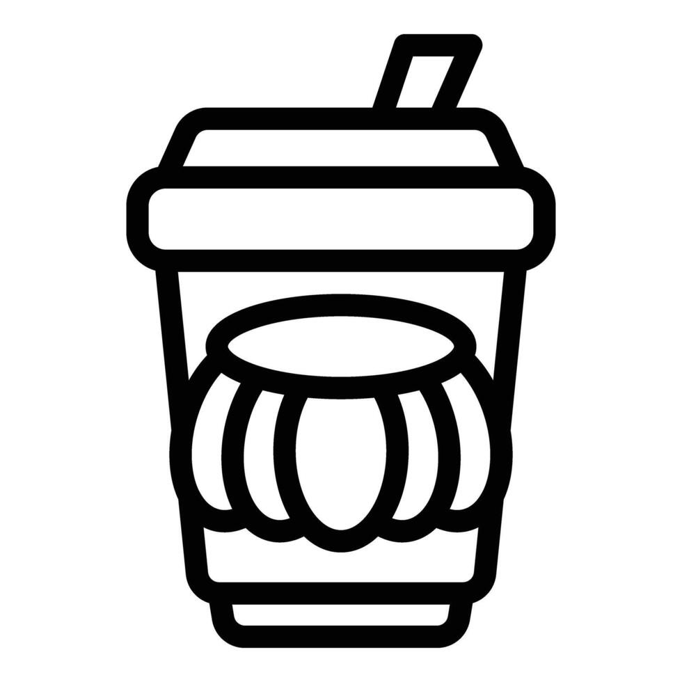 foncé glacé latté icône contour vecteur. citrouille latté vecteur